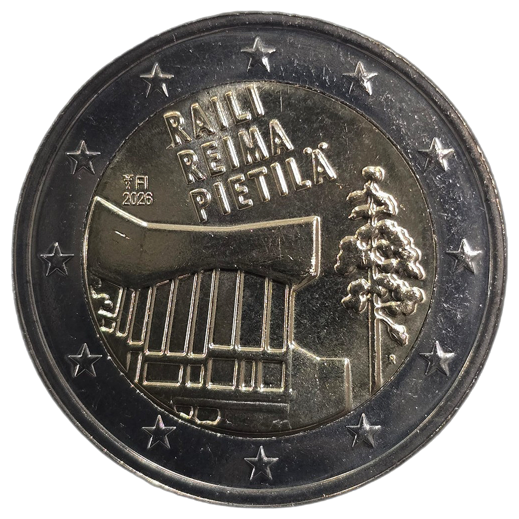 2 euros conmemorativa Raili y Reima Pietilä